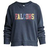 USAFA Falcons Americana crewneck sweatshirt in navy with patriotic patchwork lettering