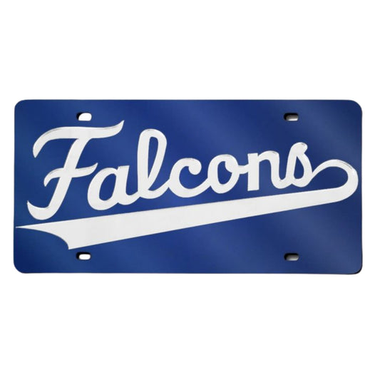 USAFA Falcons retro license plate with vintage script design and blue glossy finish