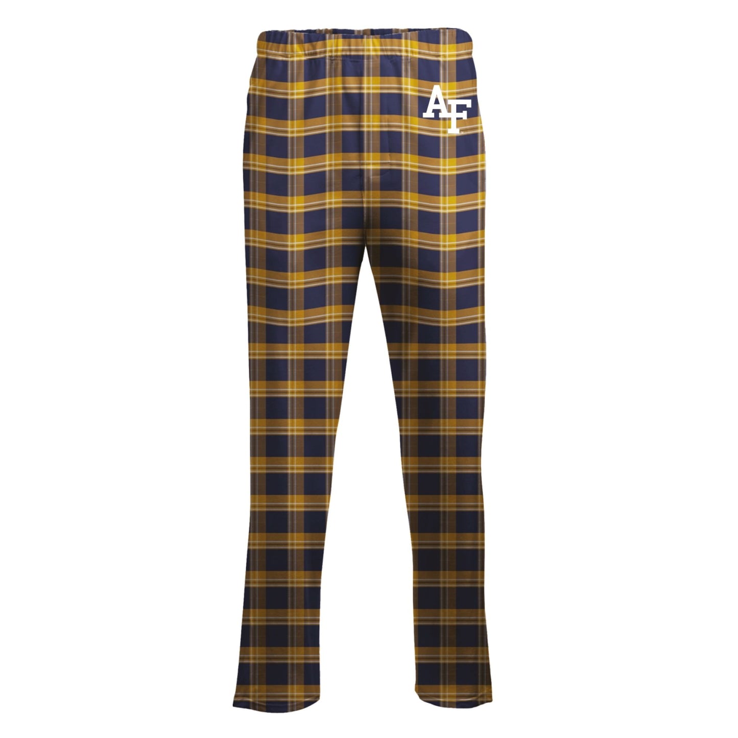 Gold class color plaid flannel pants with AF logo on the hip