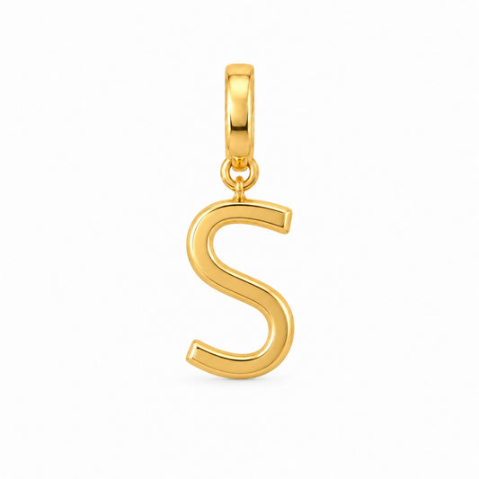 18k gold-plated letter S squadron charm with clasp for a USAFA cadet necklace