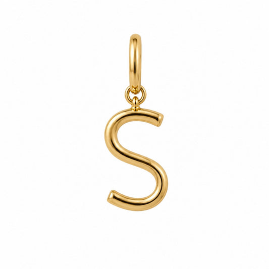 18k gold-plated letter S squadron charm with clasp for a USAFA cadet necklace