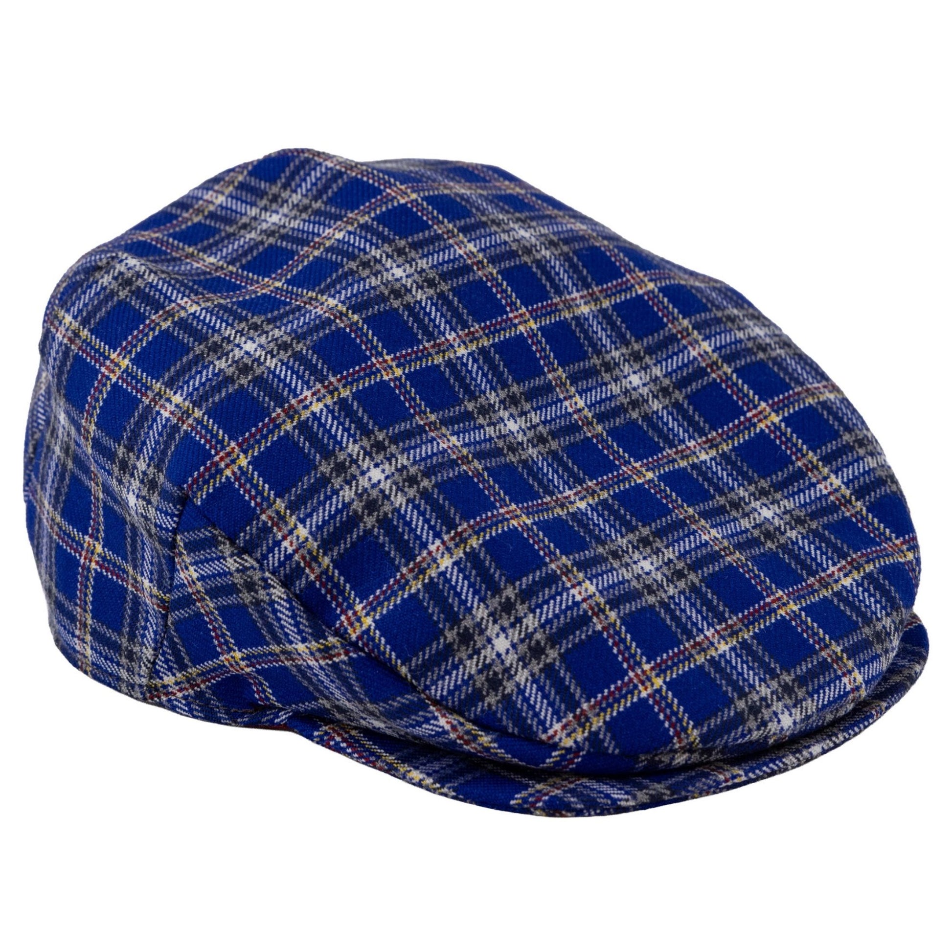 Blue USAFA tartan Hannah hat with plaid pattern and flat cap style
