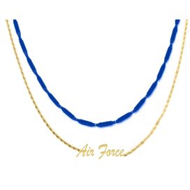 Yelichi Air Force Double Strand Necklace Silver & Gold